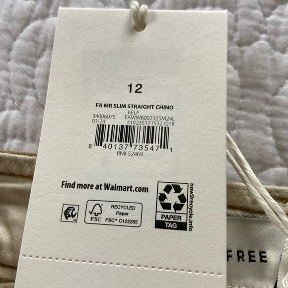 Free Assembly Preppy Academia Chinos Straight Leg Neutral Smart Casual Size 12 - Picture 4 of 12